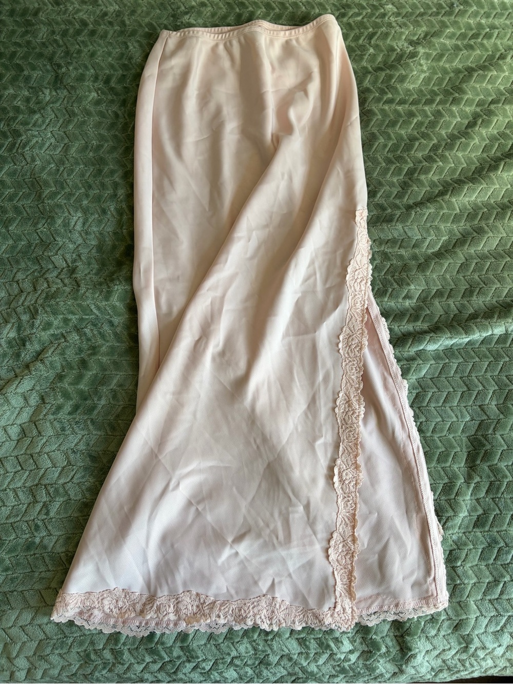 Blush Pink Satin Slip Maxi Skirt